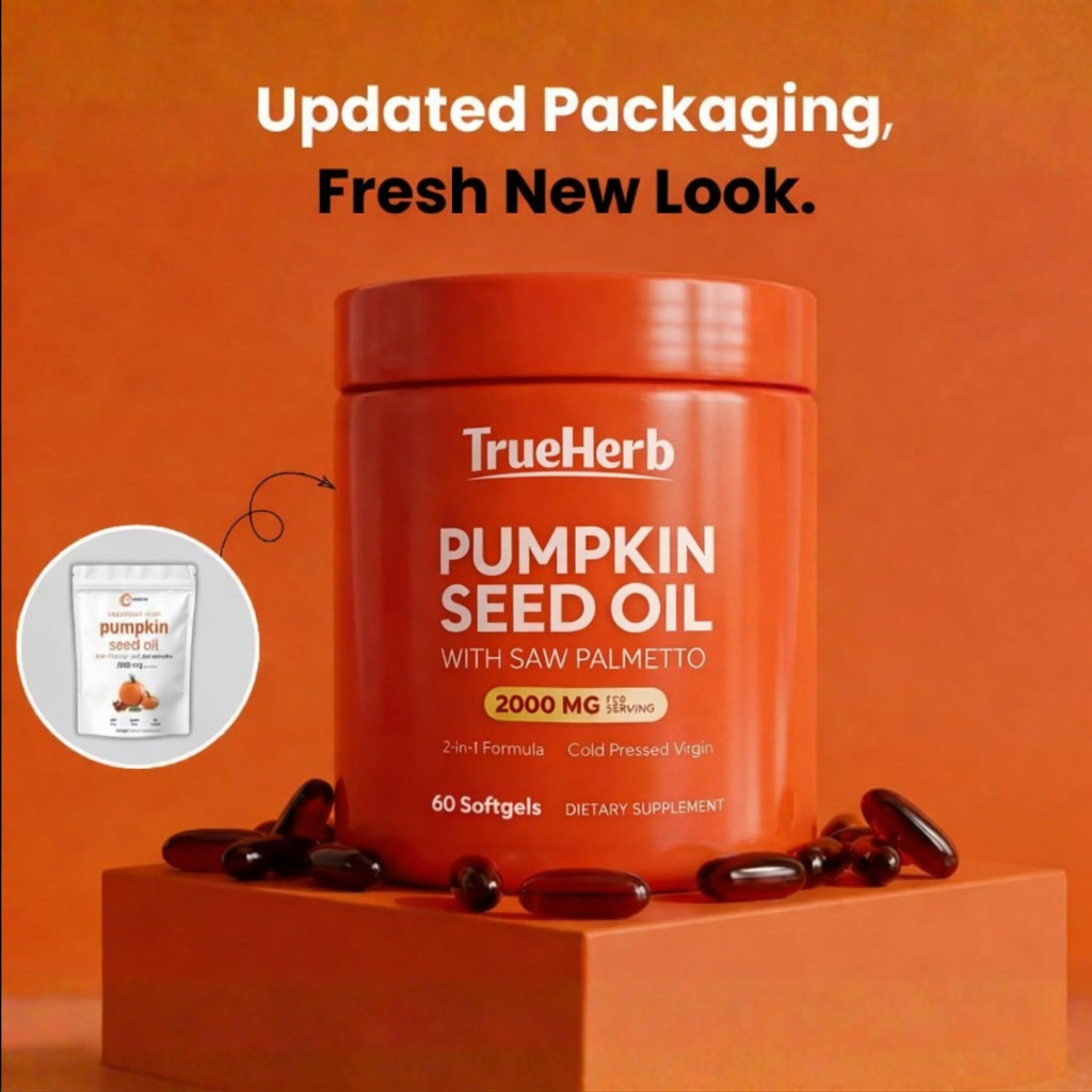 TrueHerb Pumpkin Seed Oil + Saw Palmetto Capsules