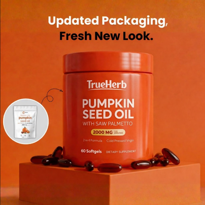 TrueHerb Pumpkin Seed Oil + Saw Palmetto Capsules